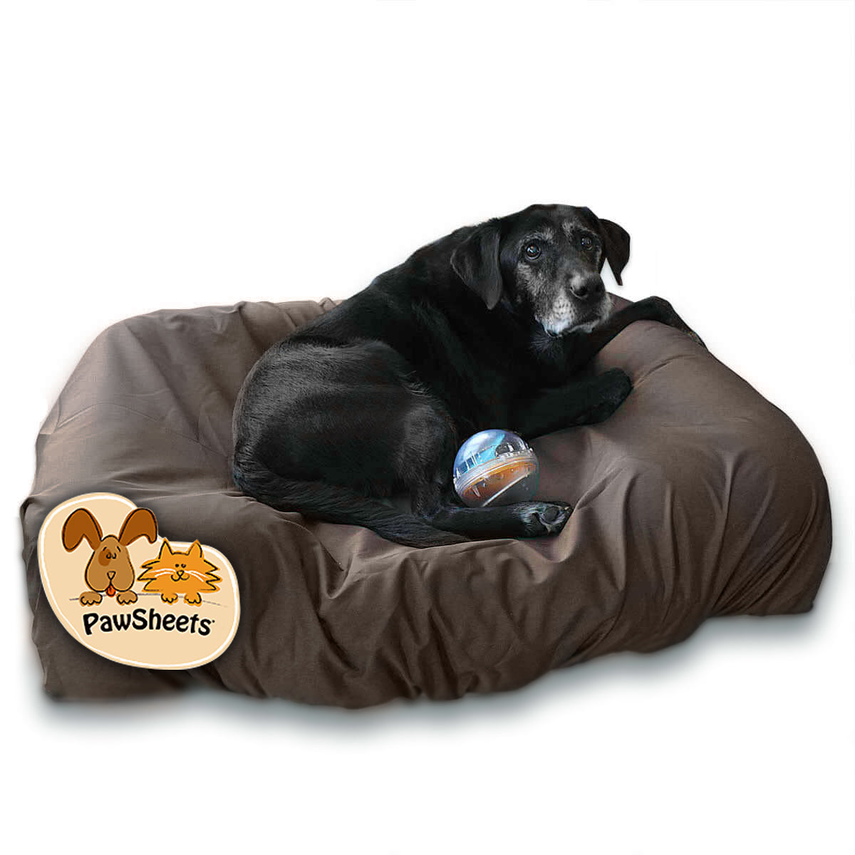 Large Brown PawSheet on Large Pet Fusion Dog Bed