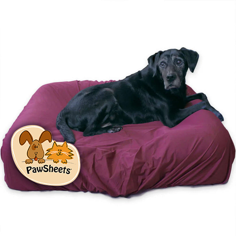Large Burgundy PawSheet on Large Pet Fusion Dog Bed