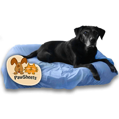 Large Lt Blue PawSheet on Large Pet Fusion Dog Bed