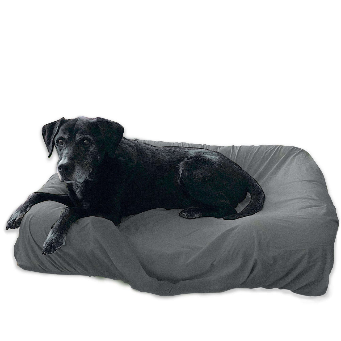 Machine washable dog bed cover grey