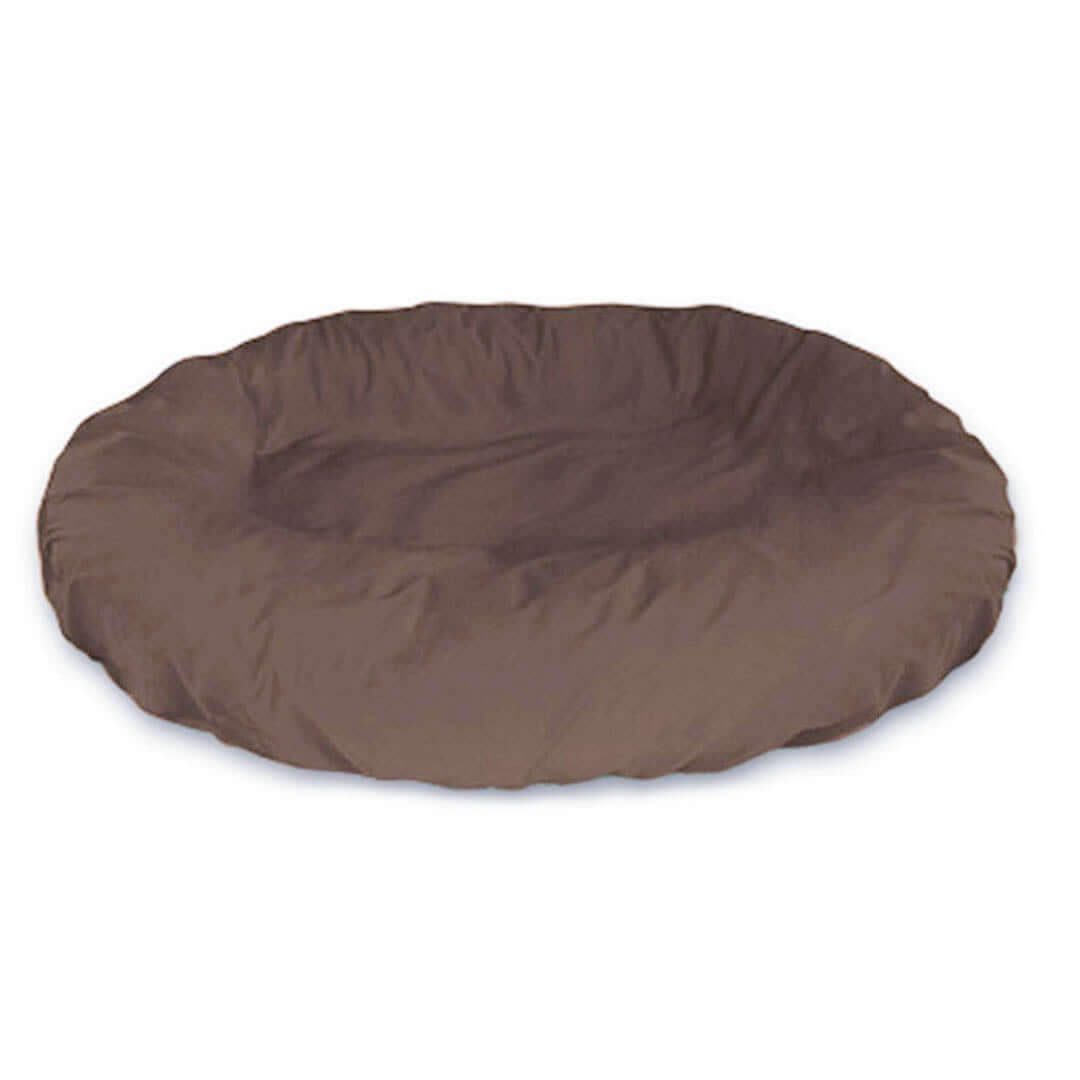 Chocolate Brown Dog Bed Cover on Oval Bolster 
