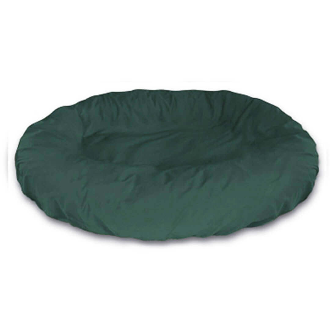 Hunter Green Dog Bed Cover on Oval Bolster 