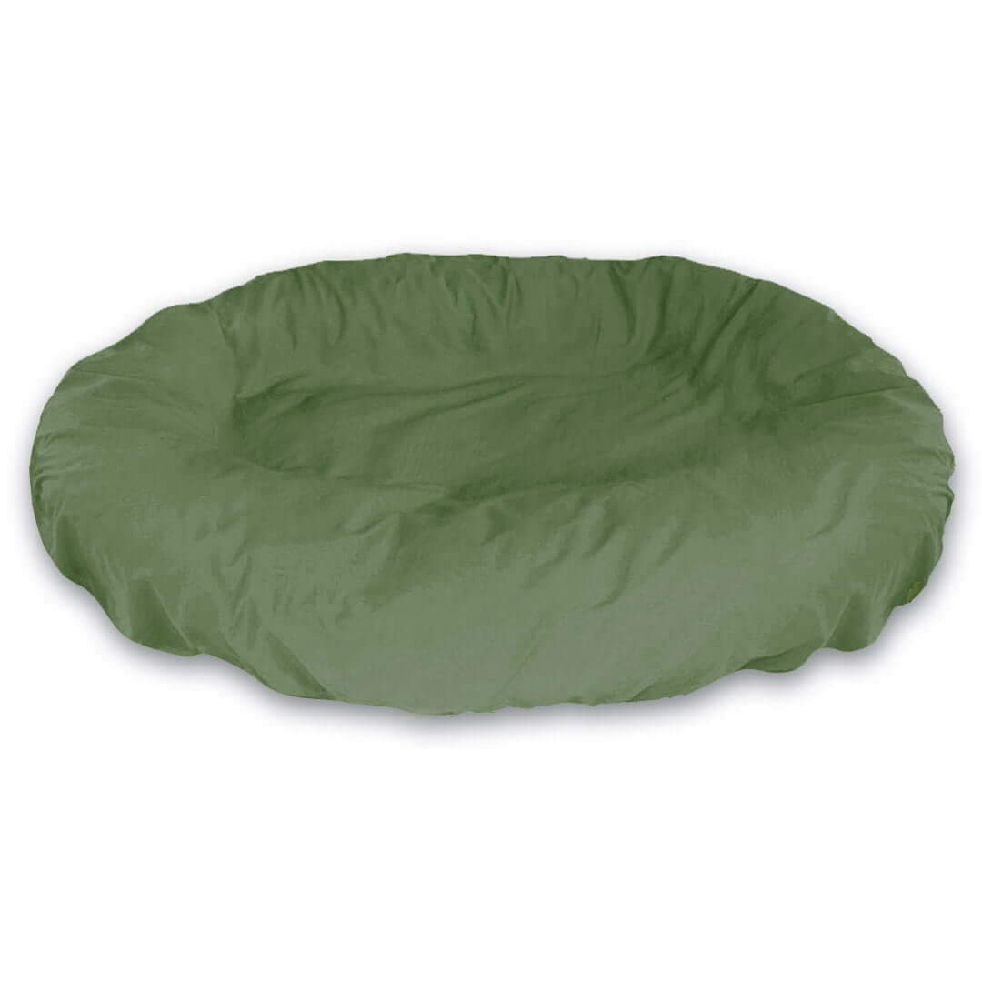 Olive Green Dog Bed Cover on Oval Bolster 