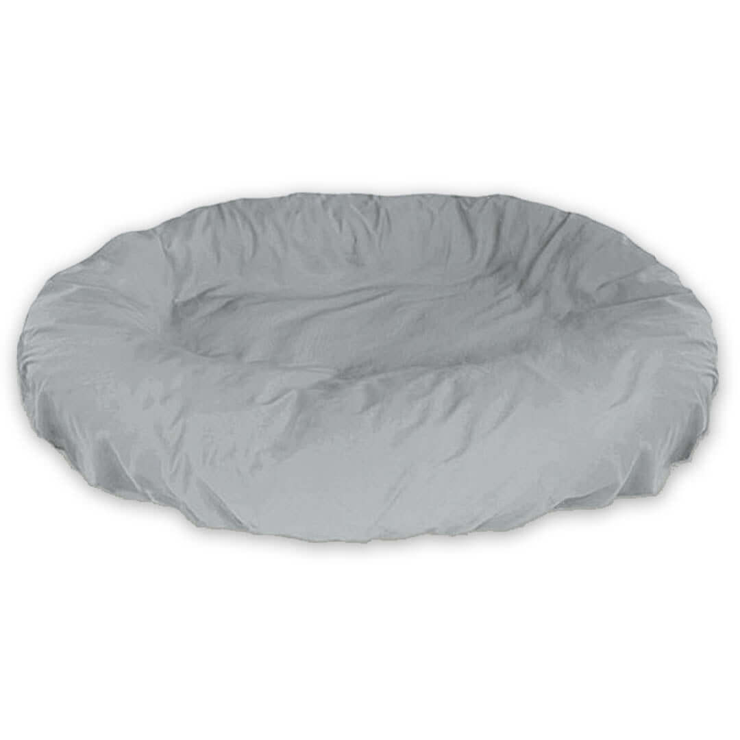 Light Gray Dog Bed Cover on Oval Bolster 
