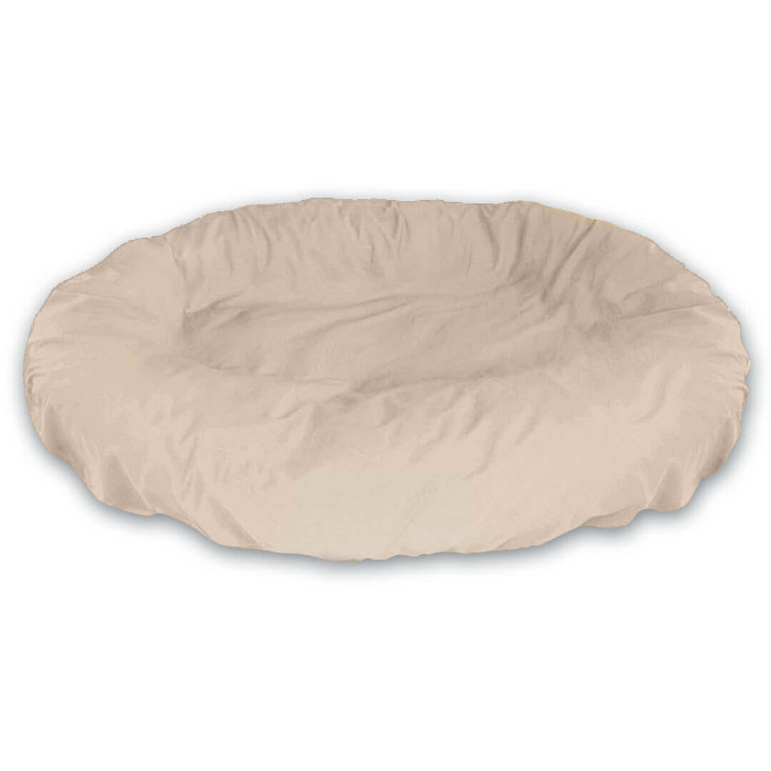 Sand Color Dog Bed Cover on Oval Bolster 
